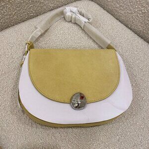 New with Tag Madewell The Dakota Saddle Bag in 'Iced Lemon'